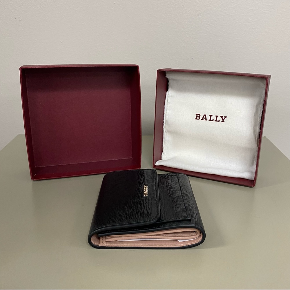Bally Black Pebble Leather Snap Open Wallet - Picture 8 of 8